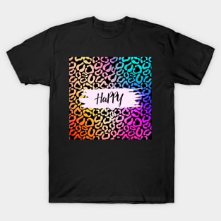 Happy rainbow leopard print T-Shirt